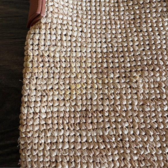 GND Brand Natural Woven Bag with Brown Leather Shoulder Bag - Picture 10 of 11